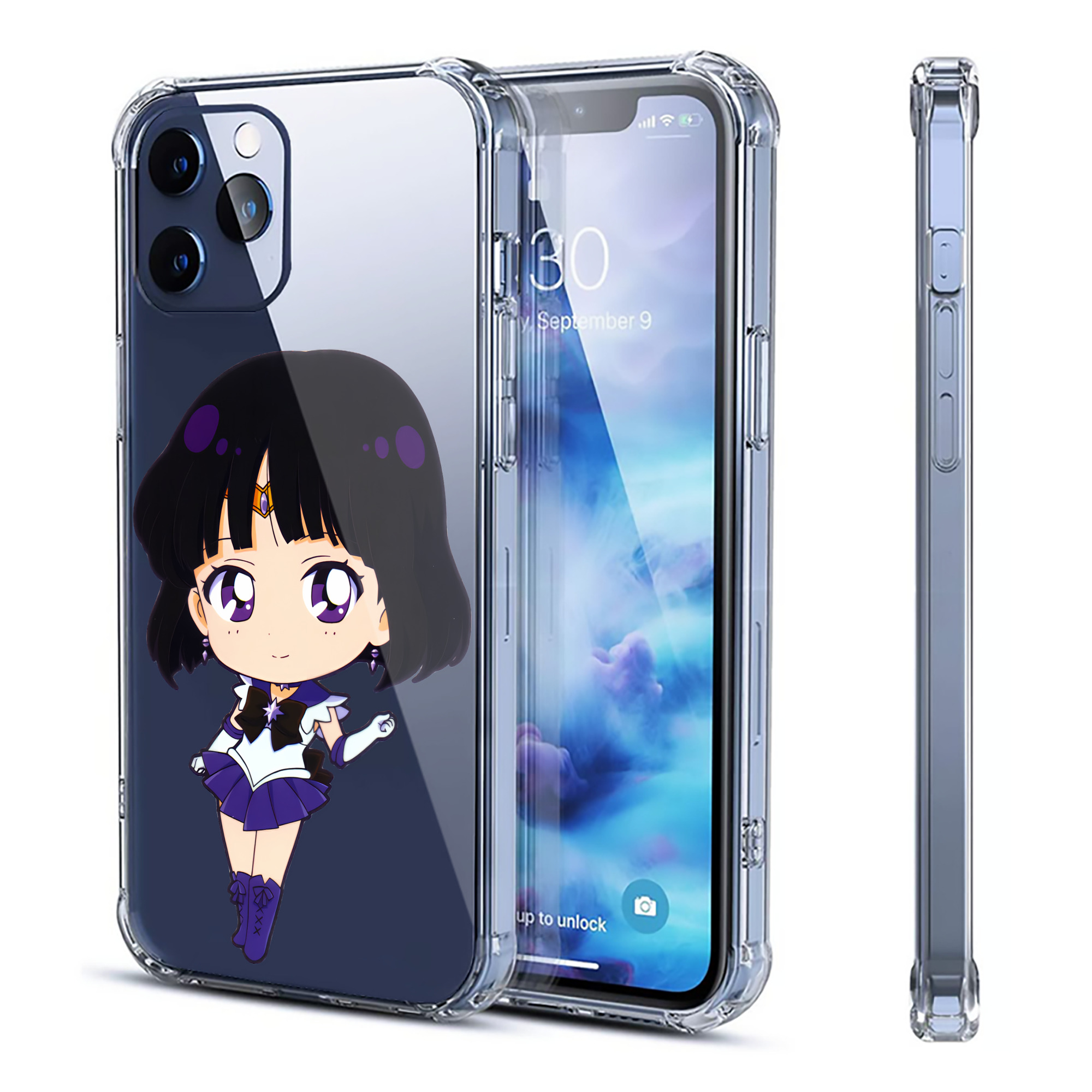 （画像用） 美少女戦士セーラームーン 土萠ほたる Sailor Moon Tomoe Hotaru （セーラーサターン；Sailor Saturn） 【iPhone 12シリーズ対応】透明スマホケース（クリアソフトケース）